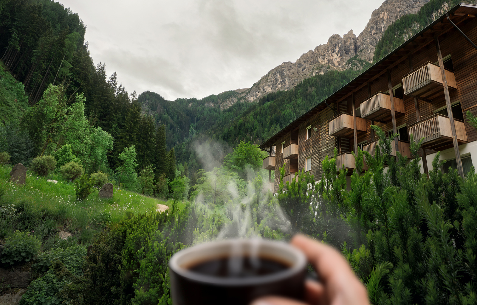 Escape to Bad Ratzes: A Hidden Retreat Beneath South Tyrol's Most Legendary Peak 31 bad ratzes morning coffee view