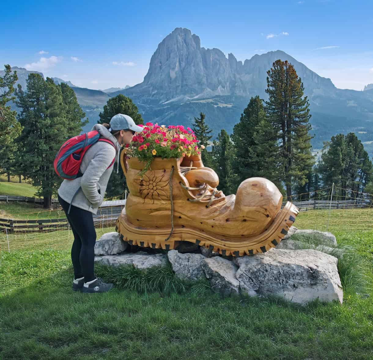 Hiking Seceda: Your 2026 Guide to the Dolomites' Most Iconic Peaks 29 baita seurasas hutte woodcarved hiking boot