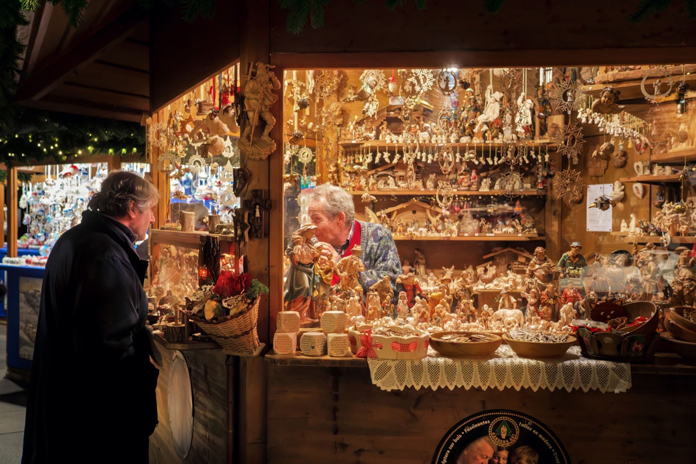 brixen christmas market woodcarver stall