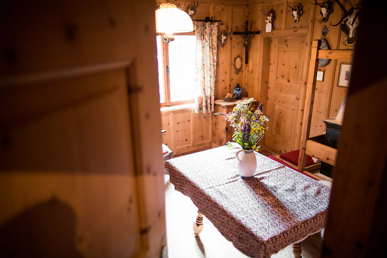 Morning sun shining in on Chalet am Reschensee