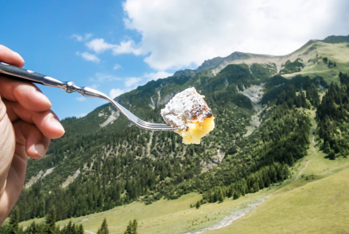 Sweet Summit: 8 Must-Try Desserts in South Tyrol & the Dolomites 5 Kaiserschmarrn on a fork in the Alps.