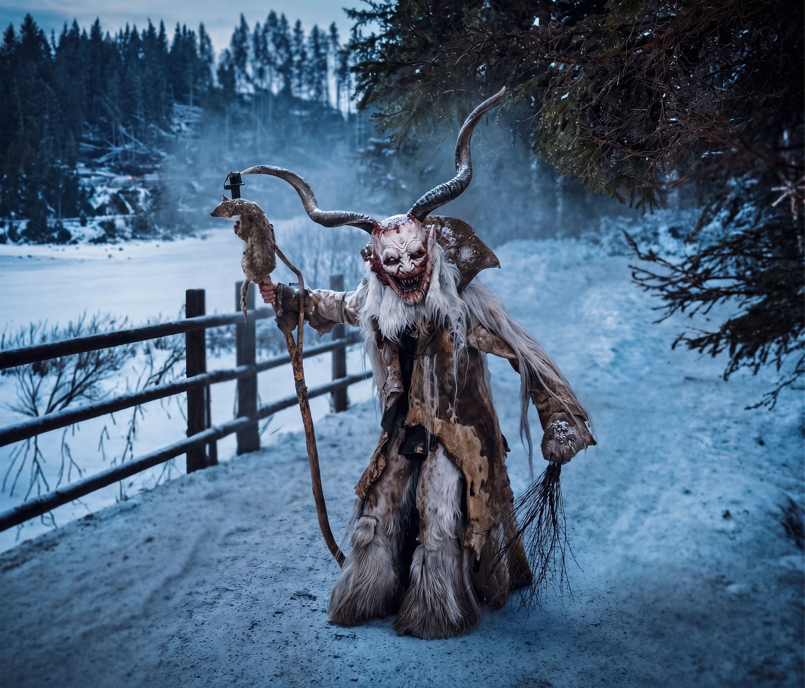 A Krampus posing as the devil of Christmas. 