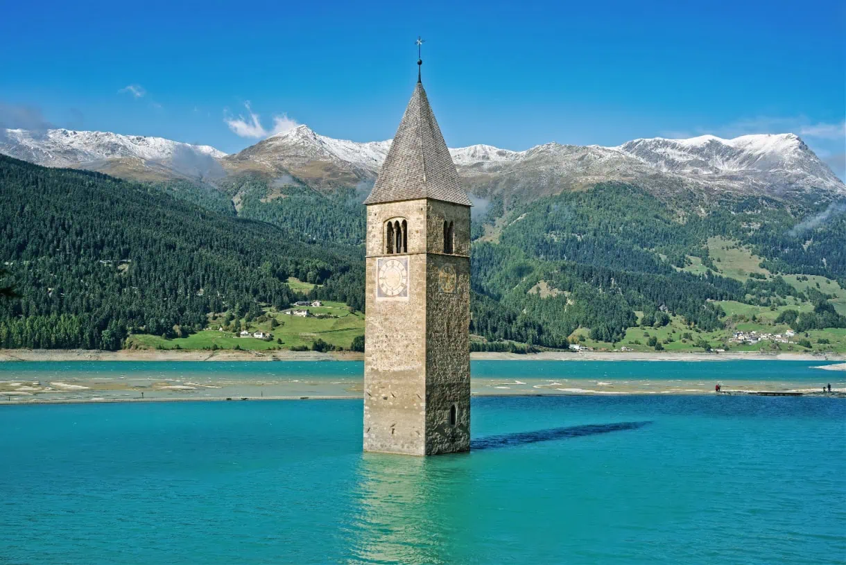 Beyond the Peaks: 12 Must-See Lakes in South Tyrol and the Dolomites 11 lake resia curon tower