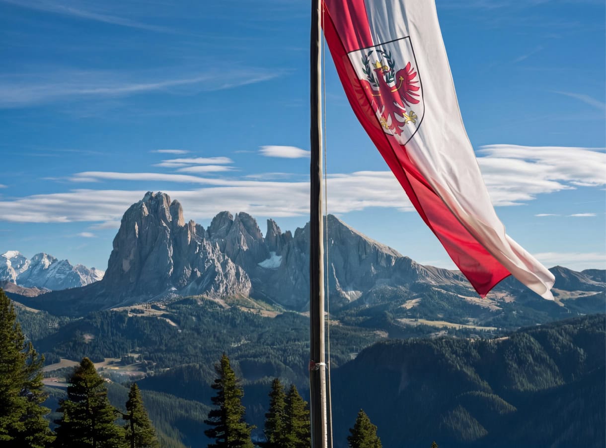sudtirol flag sassolungo resciesa