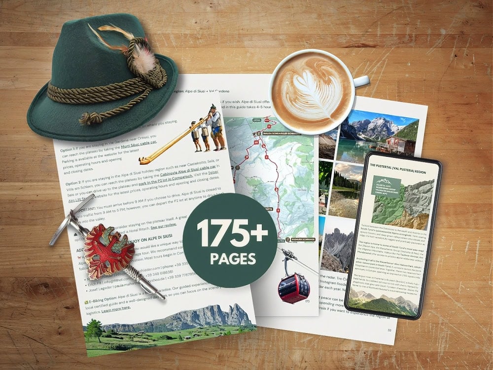 throne and vine south tyrol dolomites trip planner pages