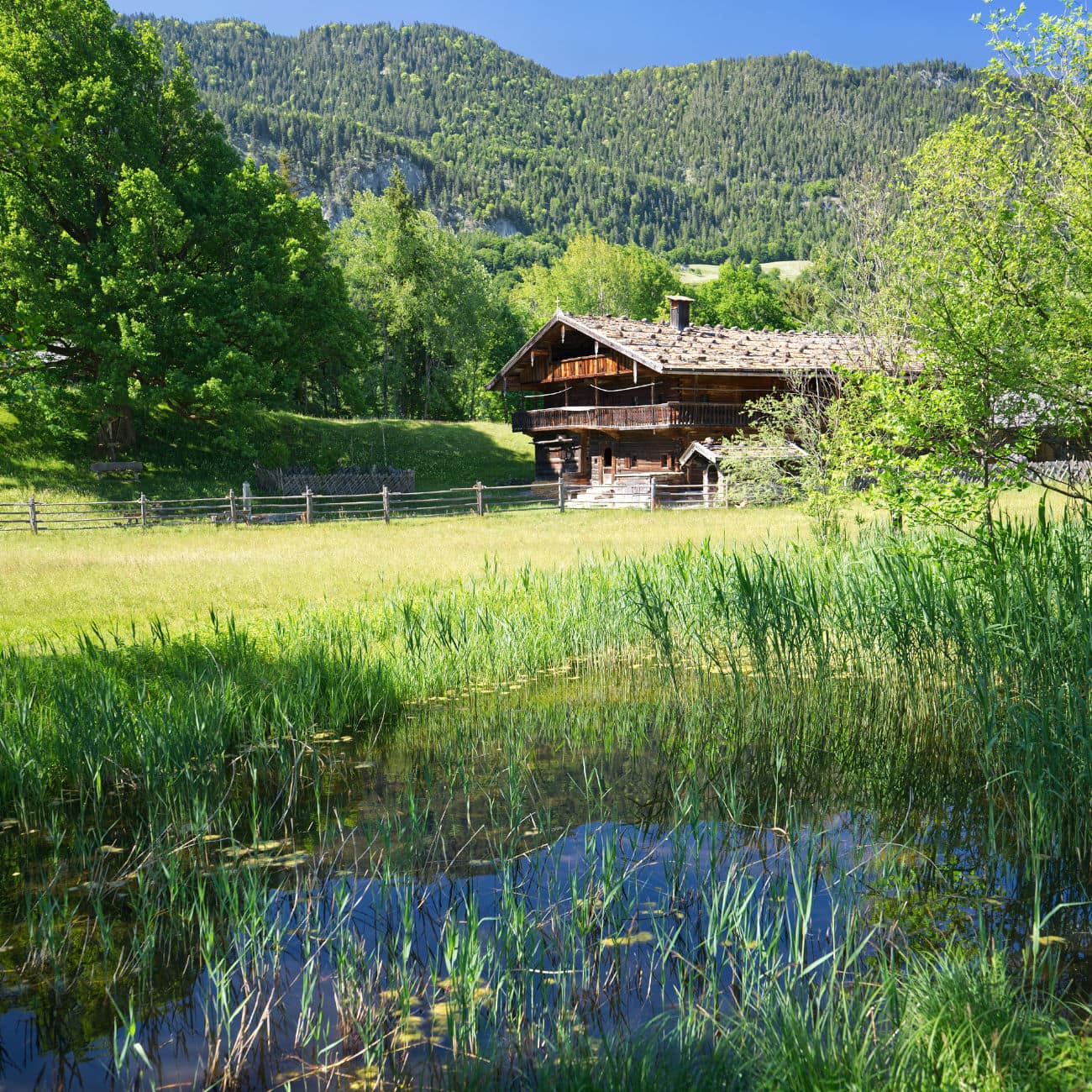 tyrolean farmhouse museum house pond alpbach