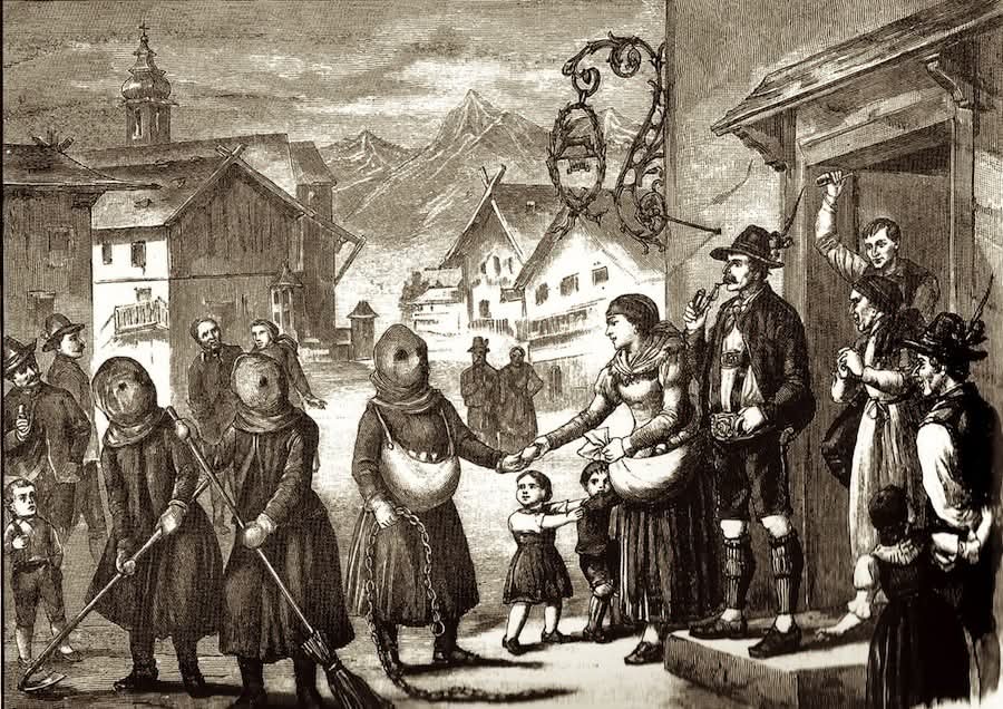 vintage perchten illustration